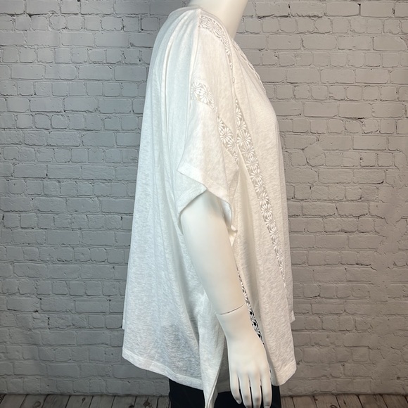 JM Collection White Slub Knit Crochet Top Plus Size XXL - Picture 4 of 7